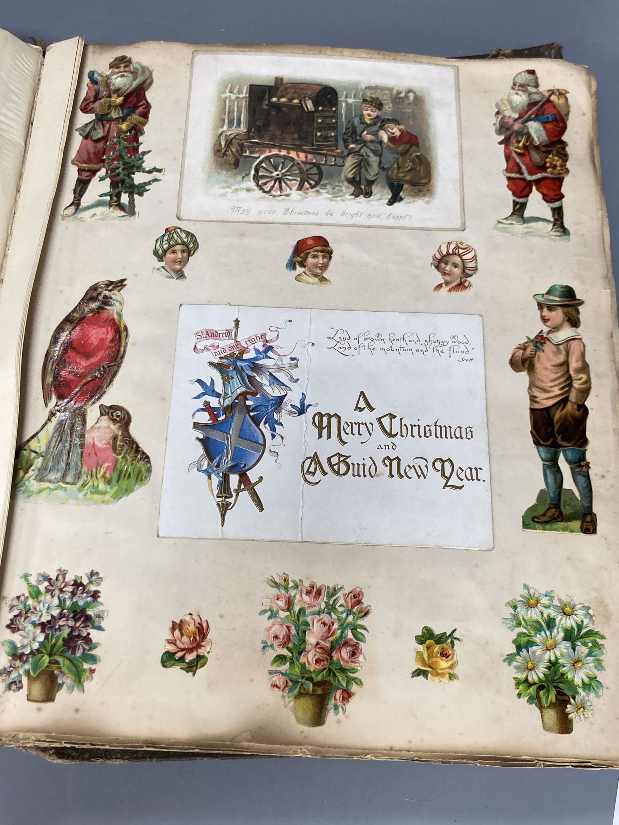 A scrap book album by Raphael Tuck & Sons Christmas and New Year cards 1893-94